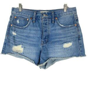 Madewell Relaxed‎ Denim Shorts Homecrest Wash Ripped Edition Distressed Size 27